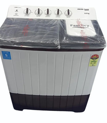 Voltas Beko WTT80UHA/BRSSWH5PODE 8 Kg Semi-Automatic Top Load Washing Machine – 5 Star, Soft Close Lid, Double Waterfall | Burgundy with 5 year comprehensive warranty