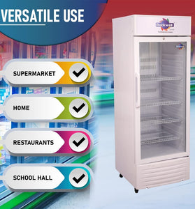 Rockwell 310Ltr, Single Glass Door Visi Cooler, Internal LED, Dynamic Cooling (RVC400A, White)