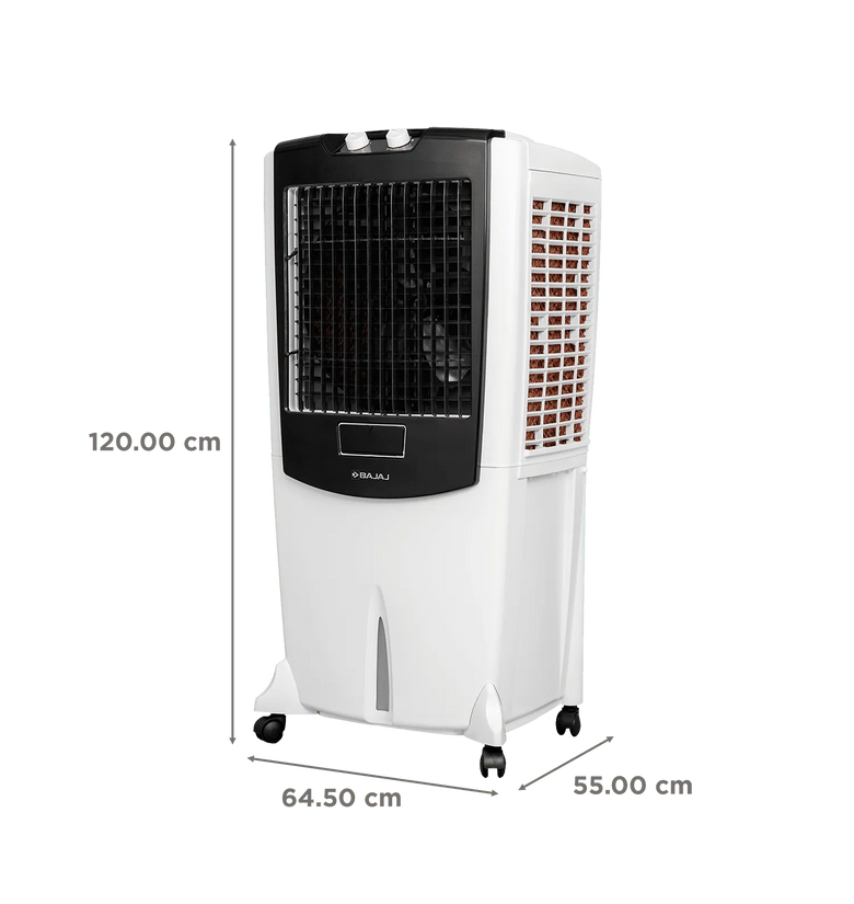 Bajaj Shield Series Mighty 122 Litres Desert Air Cooler with Turbo Fan Technology (Antibacterial Honeycomb Technology, White)