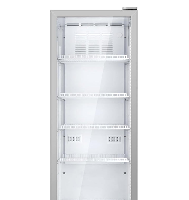 Haier HVC 405 GT5, 5 Star, Touch LED Visi Cooler Glass Door, Adjustable Shelves, Single Door Commercial Refrigerator (400 L, Grey)
