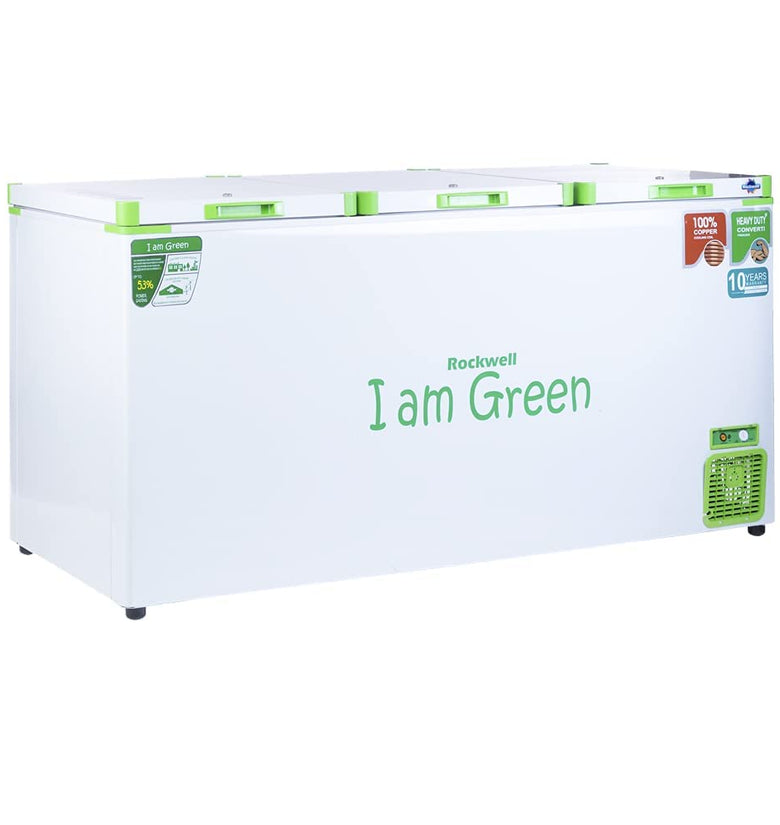 Rockwell 805 Ltr Convertible GREEN Deep Freezer, Triple Door -GFR910UC (10 yr Warranty on cooling coil,Upto 53% Power Saving,100% copper coil)