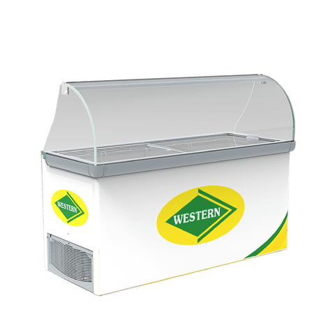 WESTERN F550GT25 GLASS TOP DEEP FREEZER / ICE CREAM SCOOPING PARLOUR