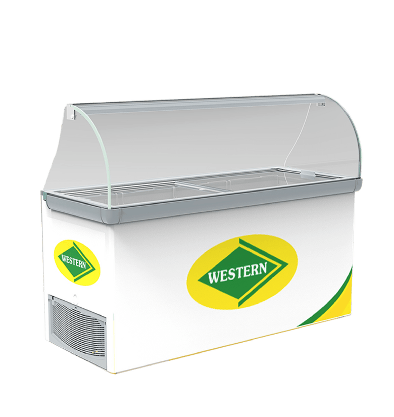 WESTERN F550GT25 GLASS TOP DEEP FREEZER / ICE CREAM SCOOPING PARLOUR