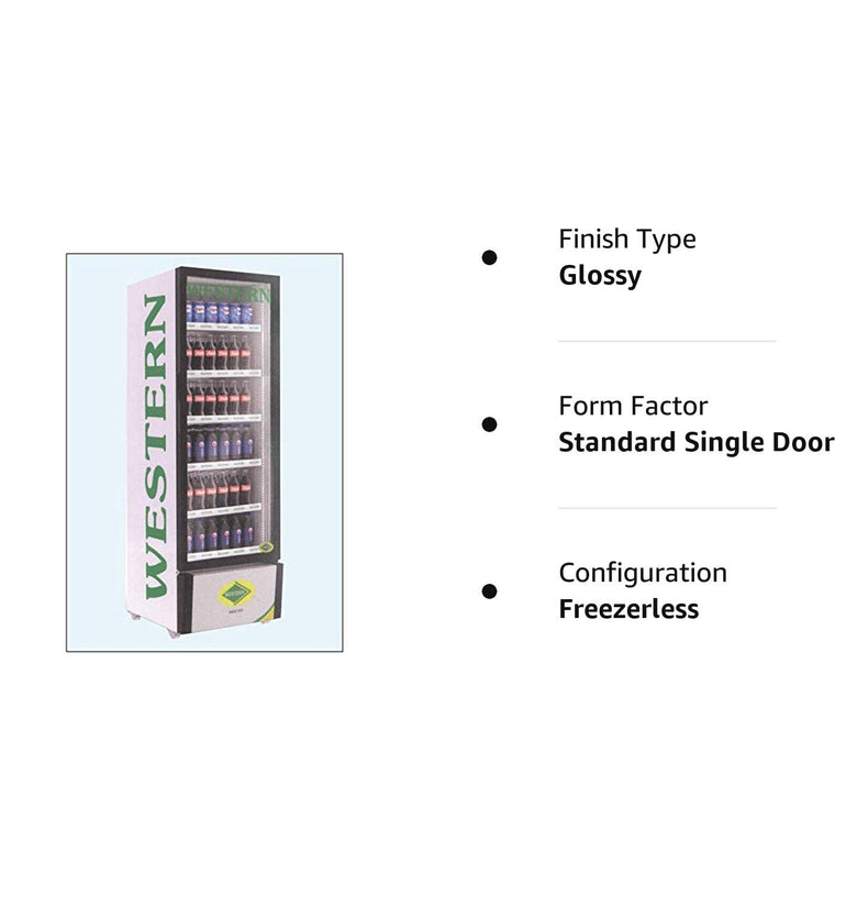 Western SRC 500-GL Visi Cooler Glass Standard Single Door Commercial Refrigerator (500 L, Black)