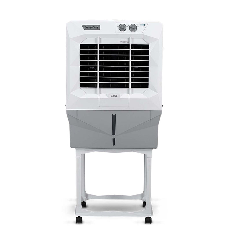 Symphony Jumbo 45DB 45litres Double blower Air cooler with trolley(white)