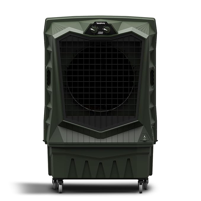 Symphony Air Force 95 Desert Air Cooler | 95L Water Tank Capacity | 180W | Powerful Jet Fan | Weather-Resistant Body | Large Honeycomb Cooling Pad | Easy Fill | Heavy-Duty Wheels | 1 Year Warranty