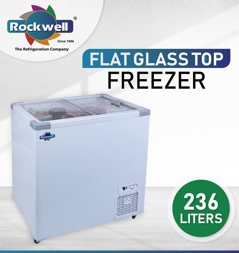 Rockwell SFR250GT Glass Top Deep freezer-236 Ltr (Heavy Duty Compressor, Low power Consumption)