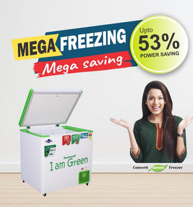 Rockwell 205 Ltr 4 Star Convertible GREEN Deep Freezer, Single Door -GFR250SDUC (10 yr Warranty on cooling coil, Upto 53% Power Saving, 100% copper coil)