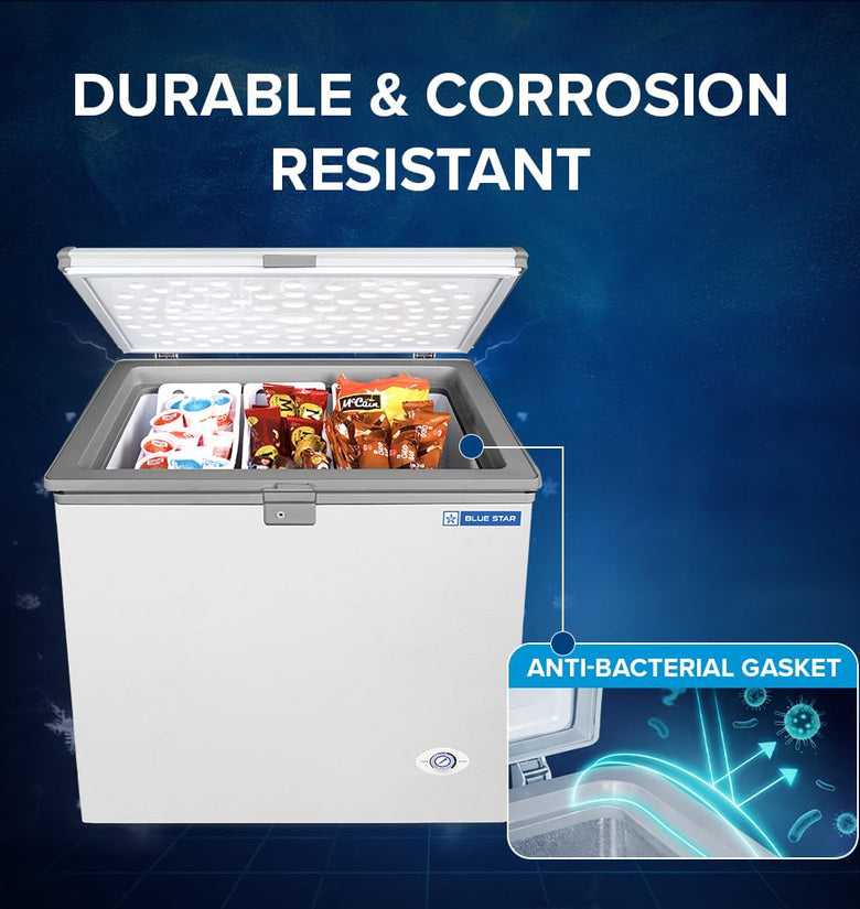 Blue Star HT3-N230, 230 Liter Hard Top Single Door Deep Freezer (215 Liter, White, 3-star) (2026 MODEL)