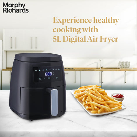 Morphy Richards 5L Digital Air Fryer For Home|1500W Airfryer With Digital Control|Dual Fan Technology|Adjustable Time & Temperature Control