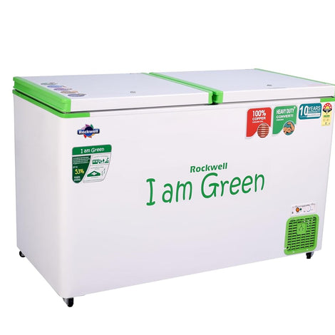 Rockwell 416 Ltr 5 Star Convertible GREEN Deep Freezer, Double door - GFR450DDUC (10 yr Warranty on cooling coil,Upto 53% Power Saving,100% copper coil)