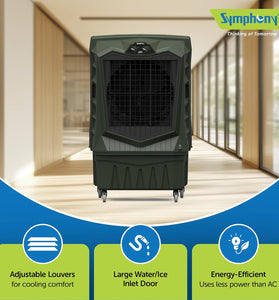 Symphony Air Force 120 Desert Air Cooler | Extra Powerful Air Throw | Robust, Weather resistant Body | Heavy Duty Air Cooler | 375W Energy-Efficient Cooling | Auto Louver | 1-Year Warranty