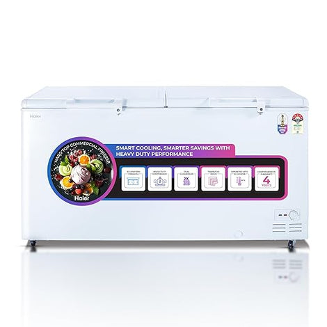 Haier HFC-588M5, 5-Star Rating, Double Door Convertible Deep Freezer, 5-Side Freezing, Dual Condenser, Inside Metal Liner & BEE Recognized Most Energy-Efficient Freezer (White)