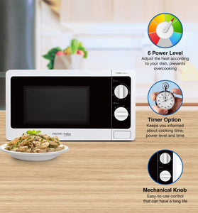 Voltas Beko, A Tata Product 20L, 700W smart solo Microwave oven (MS20MPW10, White | with Anti bacterial Inner Cavity and Large Turntable) with 5 year comprehensive warranty