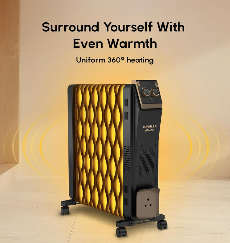 Havells 9 Fin Hestio Wave Fin OFR (Oil Filled Radiator)|Room Heater|24 ...