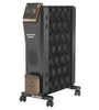 Havells 9 Fin Hestio Wave Fin OFR (Oil Filled Radiator)|Room Heater|2400 W|3 Heat Settings & PTC Fan Heater|Inclined Control Panel|Retractable Wheels| Comfortable Breathing|360° Heating (Black)
