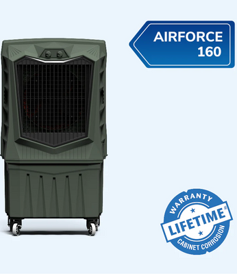 Symphony Air Force 160 Desert Air Cooler | 20m Powerful Air Throw | Robust, Weather-resistant Body | 375W | Auto Louver Movement | Easy Fill | Heavy Duty Air Cooler with Lockable Wheels