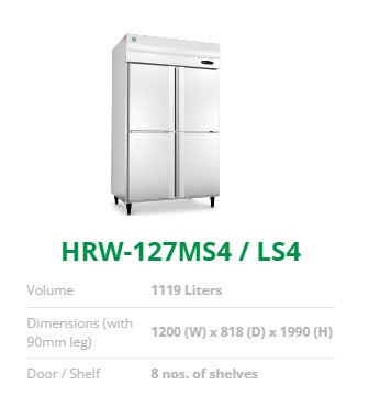 Hoshizaki( Western) 4 Door Chiller 127 MS4/LS4 , Commercial chiller for Restaurant/ Cafes/ commercial kitchens