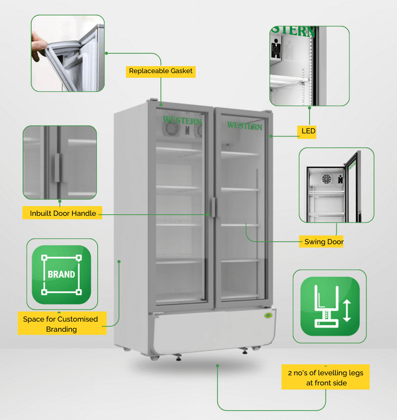 Western Visi Cooler SRC810HC-GL 695 L Double Door