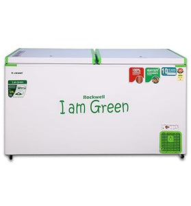 Rockwell 370 Ltr, 5 Star, Convertible GREEN Deep Freezer, Double Door, with 10 yrs. Warranty on Cooling Coil and Upto 53% Power Saving