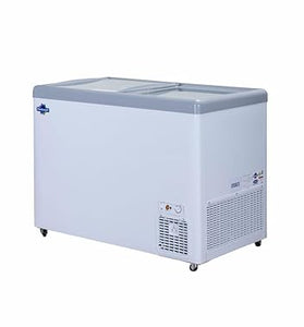 Rockwell 350GTS Glass Top Deep Freezer – 5 Star Rating, 4 Years Warranty, Sliding Lid, Corrosion-Resistant, Energy-Efficient, White