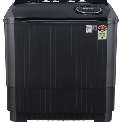 LG 11.5 kg 5 Star Semi-Automatic Top Loading Washing Machine (P1155SLAZ, Middle Black, Roller Jet Pulsator), large