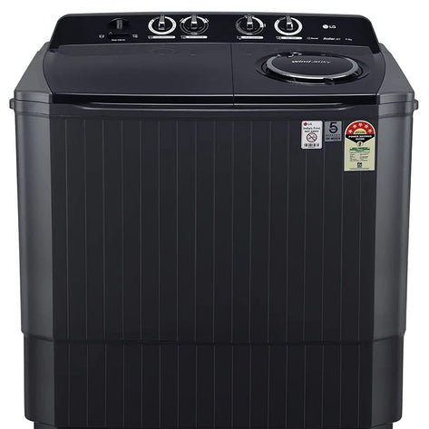 LG 11.5 kg 5 Star Semi-Automatic Top Loading Washing Machine (P1155SLAZ, Middle Black, Roller Jet Pulsator), large