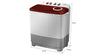 Samsung 7.0 Kg Semi-Automatic Top Loading Washing Machine (WT70M3000HP/TL, Light Grey, Air turbo drying) - 1shoppingstore