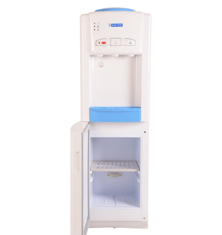 Blue Star Normal Standing Water Dispenser with Refrigerator (White and Blue) - 1shoppingstore