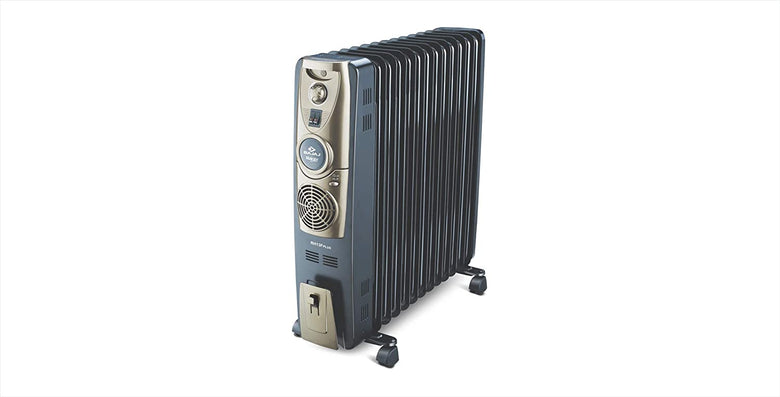 Bajaj Majesty RH 13F Plus 13-Fin 2900 Watts Oil Filled Radiator Room Heater with PTC Fan Heater (Black & Copper) - 1shoppingstore