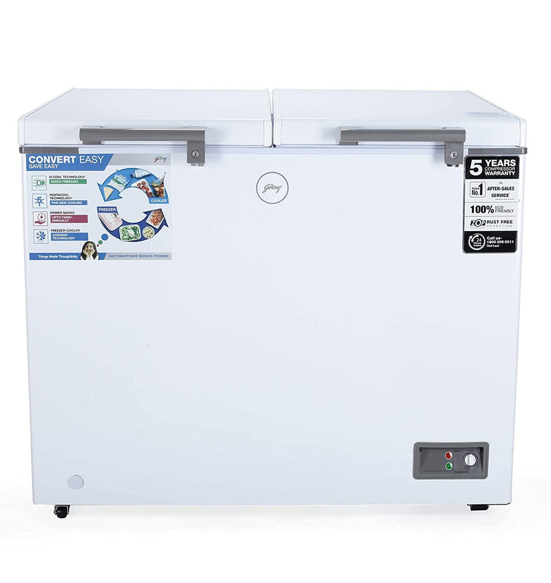 Godrej 400 L Double Door Freezer (DH Epenta 425C 31 CMFH2LM Rw, White, Convertible)
