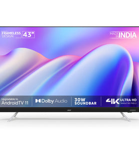 Acer 109 cm (43 inches) Frameless Series 4K Ultra HD Android Smart LED TV AR43AP2851UDFL (Black)