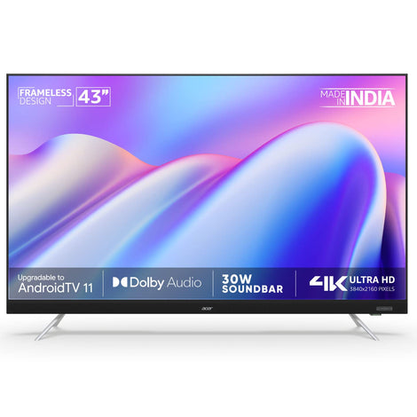 Acer 109 cm (43 inches) Frameless Series 4K Ultra HD Android Smart LED TV AR43AP2851UDFL (Black)