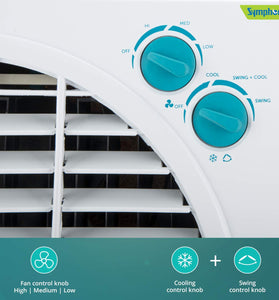 Symphony Jumbo 70 Desert Air Cooler 70-litres, with Trolley, Powerful Fan, 3-Side Cooling Pads, Whisper-Quiet Performance & Low Power Consumption (White) - 1shoppingstore