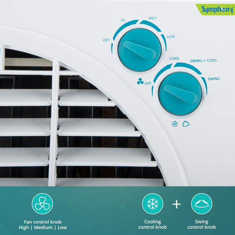 Symphony Jumbo 70 Desert Air Cooler 70-litres, with Trolley, Powerful Fan, 3-Side Cooling Pads, Whisper-Quiet Performance & Low Power Consumption (White) - 1shoppingstore