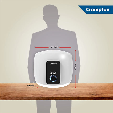 Crompton Solarium Qube 25-L 5 Star Rated Storage Water Heater with Free Installation and Connection Pipes - 1shoppingstore