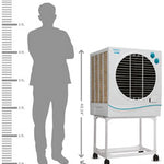 Symphony Jumbo 51 Desert Air Cooler 51-litres with Trolley, 3-Side Cooling Pads, Whisper-Quiet Performance, Powerful 457mm Fan, Automatic Vertical Swing (White) - 1shoppingstore