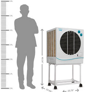 Symphony Jumbo 51 Desert Air Cooler 51-litres with Trolley, 3-Side Cooling Pads, Whisper-Quiet Performance, Powerful 457mm Fan, Automatic Vertical Swing (White) - 1shoppingstore