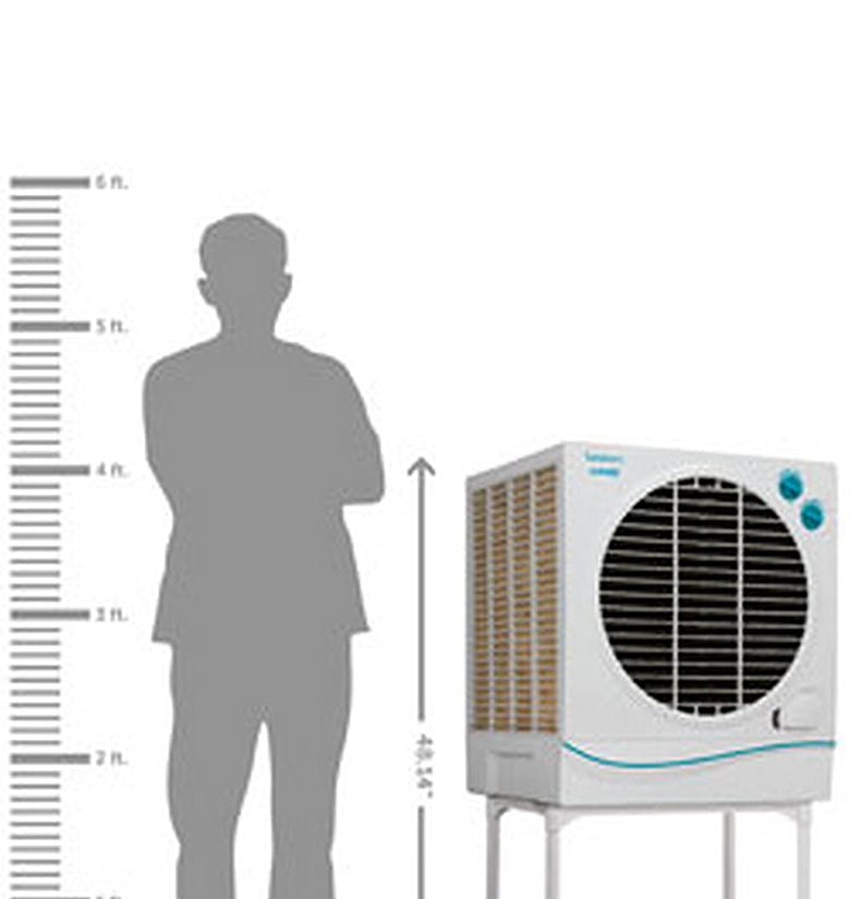 Symphony Jumbo 51 Desert Air Cooler 51-litres with Trolley, 3-Side Cooling Pads, Whisper-Quiet Performance, Powerful 457mm Fan, Automatic Vertical Swing (White) - 1shoppingstore