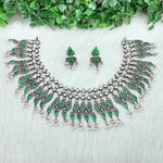 SILVER NECKLACE AND EARRING SET BY SAAVYA