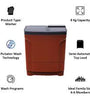 Godrej 8 kg 5 Star Semi Automatic Washing Machine with PowerMax Wash Motor (Edge Ultima, WS EDGE ULT 80 5.0 DB2M CSRD, Crystal Red)
